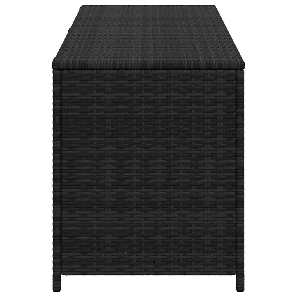 Garden Storage Box Black 150x50x60 cm Poly Rattan